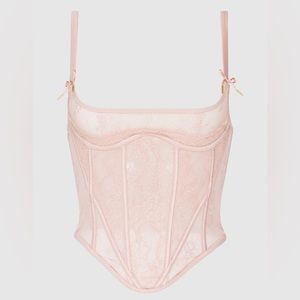 BNWT Coquette Pink Rosalind Corset Lace Bra Frederick’s of Hollywood
